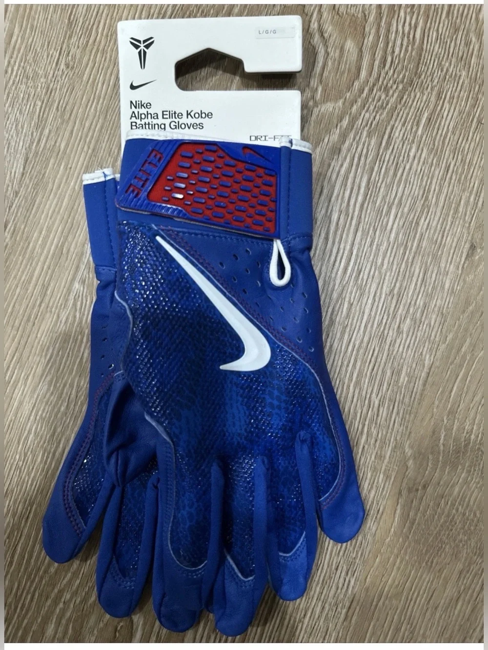 Nike Alpha Elite Kobe Batting Gloves Undftd Baseball Dodgers 2025 Large New(Kids
